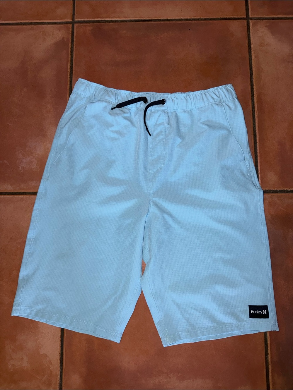 Hurley Light Blue Elastic Waist Swim Shorts